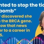 Photo of Hayley as she shares her experience of genetic testing for BRCA gene variations