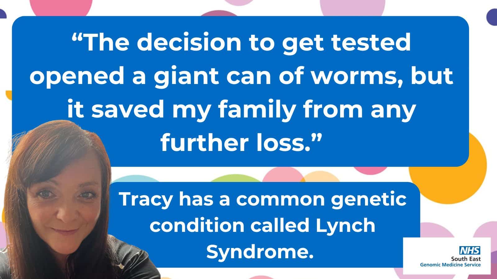 Picture of Tracy Smith who is sharing her experience of being diagnosed with Lynch Syndrome.